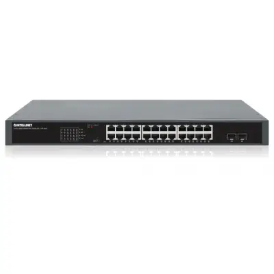 Intellinet 561907 Switch Gigabit 24x RJ45 PoE+ 370W, 2x SFP 1GbE