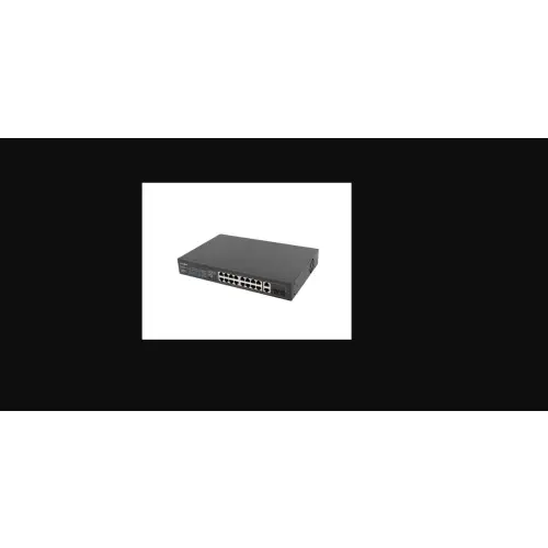 Lanberg switch 16x 100Mb PoE+/2x Combo niezarządzalny rack 19