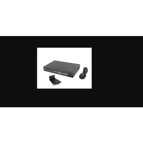 Lanberg switch 16x 100Mb PoE+/2x Combo niezarządzalny rack 19" 250W
