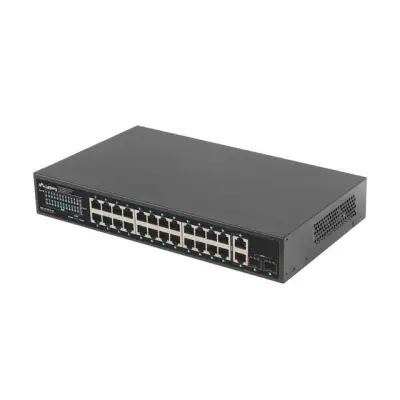 Lanberg switch 24x 1GB PoE+/2x GB 2x SFP rack 19