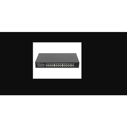 Lanberg switch 24x 100Mb PoE+/2x Combo niezarządzalny rack 19