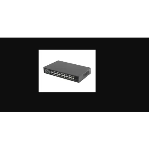 Lanberg switch 24x 100Mb PoE+/2x Combo niezarządzalny rack 19