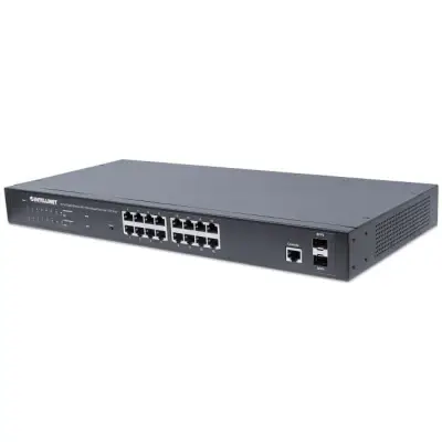 Intellinet 561198 Switch Gigabit 16x RJ45 PoE+, 2x slot SFP Combo