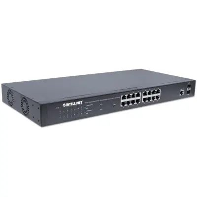 Intellinet 561198 Switch Gigabit 16x RJ45 PoE+, 2x slot SFP Combo