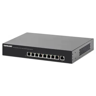 Intellinet 560764 Switch PoE/PoE+ 8x RJ45 10/100Mbps, ENDSPAN, metalowa obudowa