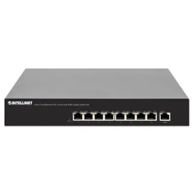 Intellinet 560764 Switch PoE/PoE+ 8x RJ45 10/100Mbps, ENDSPAN, metalowa obudowa