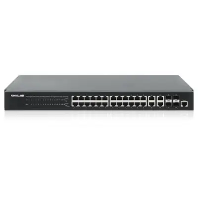 Intellinet 561426 Switch zarządzalny 24x RJ45 Gigabit POE+ 370W, 4x Combo SFP/RJ45