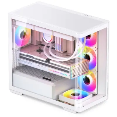 Jonsbo D300 Midi-Tower, Tempered Glass - biała