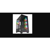 Rampage Hydra V1 Obudowa PC 4x wentylator USB C/USB A ARGB + hub, czarna