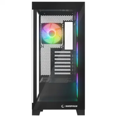 Rampage Hydra V2 Obudowa PC akwarium 4x wentylator ARGB czarna