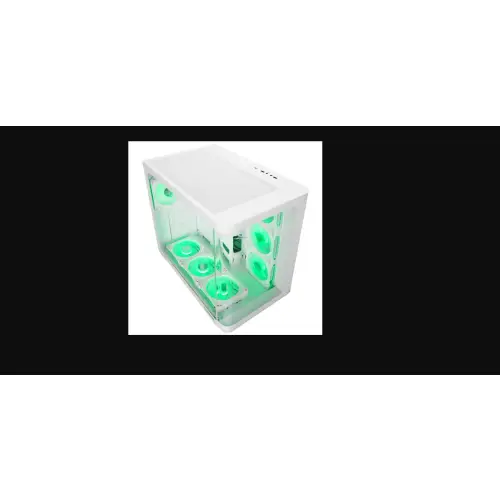 Rampage Loopy Obudowa PC akwarium 7x wentylator ARGB Infinity HUB biała