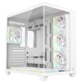 Rampage Obudowa PC ze szkłem hartowanym SEALITE 7x wentylator ARGB PWM Biała