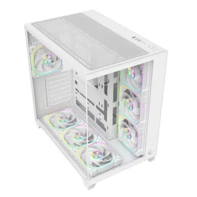 Rampage Obudowa PC ze szkłem hartowanym SEALITE 7x wentylator ARGB PWM Biała