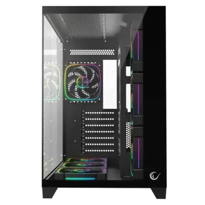 Rampage Obudowa PC ze szkłem hartowanym SEALITE 7x wentylator ARGB PWM Czarna