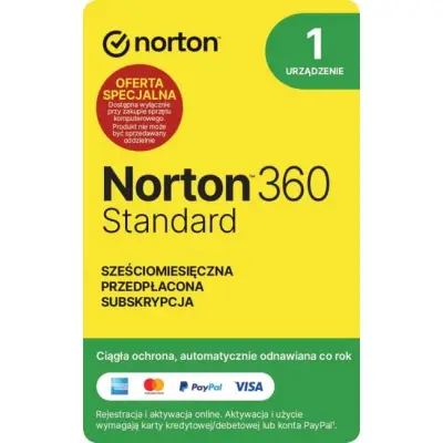 Norton 360 Standard PL 1 - device - licencja na 6 miesięcy