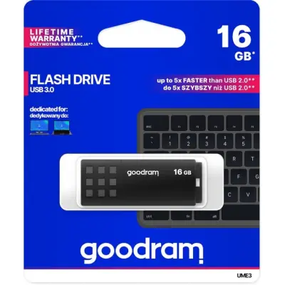 GOODRAM 16GB UME 3 czarny [USB 3.2 gen. 1]