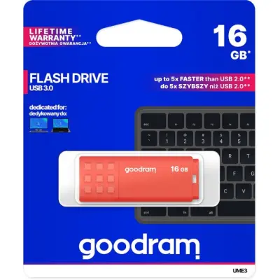 GOODRAM 16GB UME 3 pomarańczowy [USB 3.2 gen. 1]