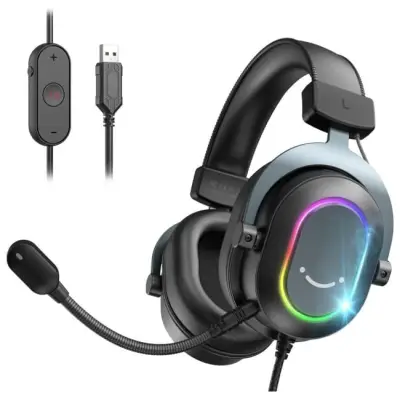 FIFINE H6 AmpliGame RGB dźwięk przestrzenny 7.1 słuchawki studyjne nauszne