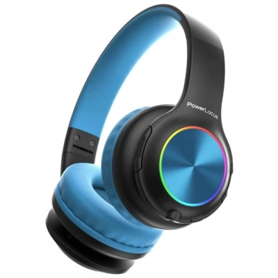 PowerLocus PLED Bezprzewodowe Słuchawki Bluetooth dla dzieci z LED czarno-niebieskie