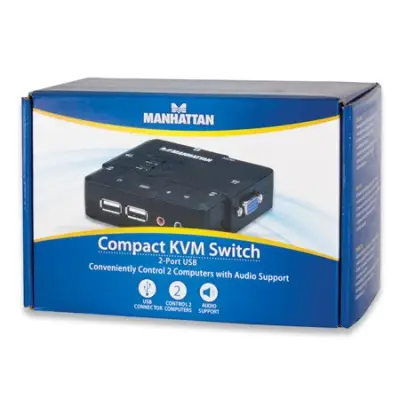 Manhattan Przełącznik KVM 2/1 USB (z audio)
