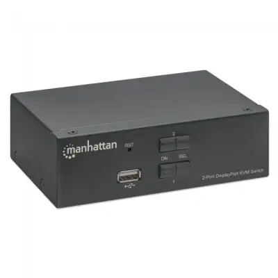Manhattan 153546 Przełącznik KVM DisplayPort/USB 2x1 4K 60Hz