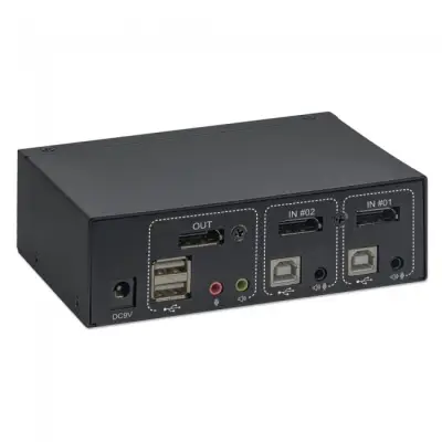 Manhattan 153546 Przełącznik KVM DisplayPort/USB 2x1 4K 60Hz