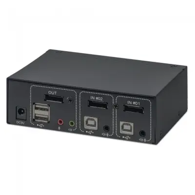 Manhattan 153546 Przełącznik KVM DisplayPort/USB 2x1 4K 60Hz