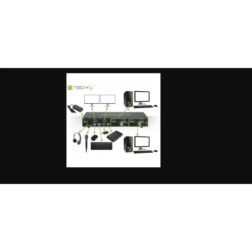 Techly 101928 Przełącznik KVM 2/1 Displayport/USB