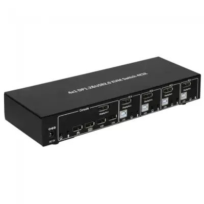 Techly 101935 Przełącznik KVM 4/1 DisplayPort/USB 4K 30Hz, hub USB