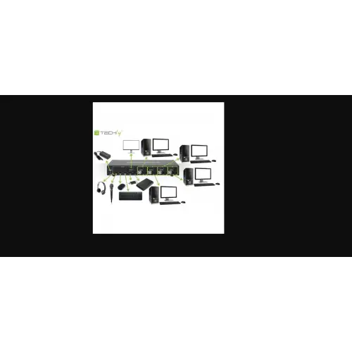 Techly 101935 Przełącznik KVM 4/1 DisplayPort/USB 4K 30Hz, hub USB
