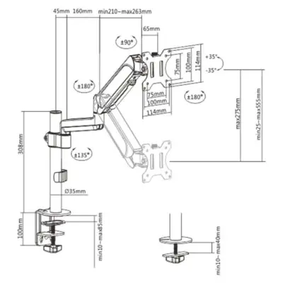 Gembird monitor 17' do 32', 9 kg