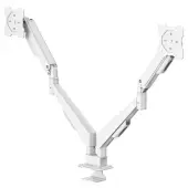 Hama 220908 uchwyt do monitora sprężyna gazowa, 2 ramiona, 13" - 35", biały