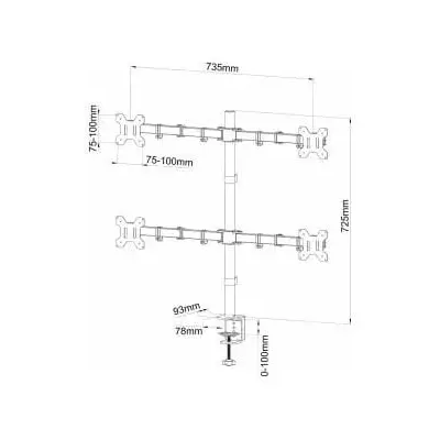 ART L-04N do 4 monitorów LED/LCD 13-27