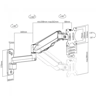 Techly 102864 Uchwyt ścienny TV LED/LCD 17