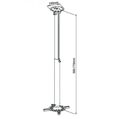 Techly Sufitowy uchwyt do projektora (301580) 50-77 cm