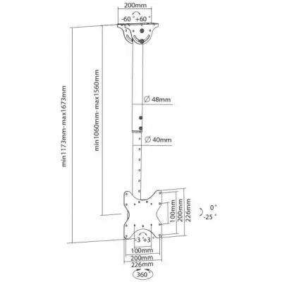 Techly Ramię sufitowe LCD (020614) 42