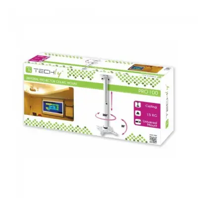 Techly 022267 Sufitowy uchwyt do projektora, 50-77cm, 15kg, biały