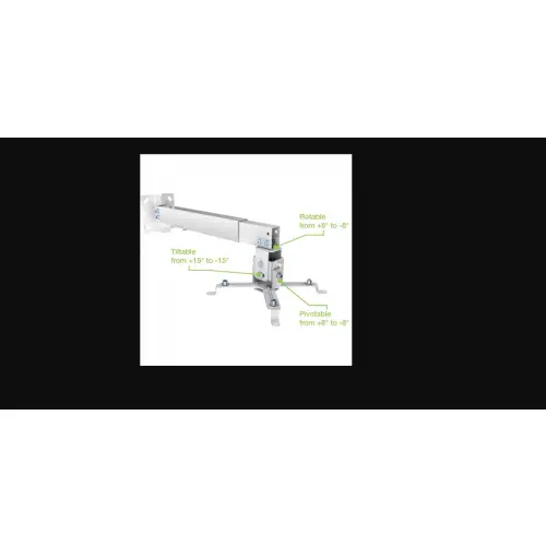 Techly 102369 Uchwyt sufitowo-ścienny do projektora, 20kg, regulowany 43-65/35-56cm, z regulacją nachylenia i obrotu