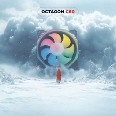 Rampage Octagon C60 Chłodzenie procesora LGA 1700/AM5 1800RPM 2 wentylatory 120mm ARGB