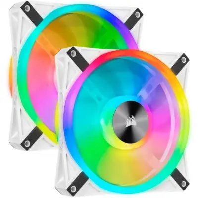 Corsair iCUE QL140 RGB 140mm PWM White Fan Dual Fan Kit with Lighting Node CORE CO-9050106-WW