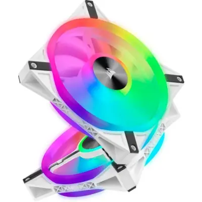 Corsair iCUE QL140 RGB 140mm PWM White Fan Dual Fan Kit with Lighting Node CORE CO-9050106-WW