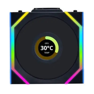 Lian Li UNI FAN SL Wireless LCD wentylator, ARGB, PWM, Trójpak z kontrolerem - 120 mm, czarny