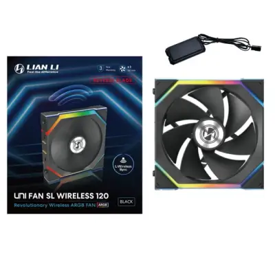 Lian Li UNI FAN SL Wireless ARGB PWM wentylator - Reverse Blade, 120 mm, czarny
