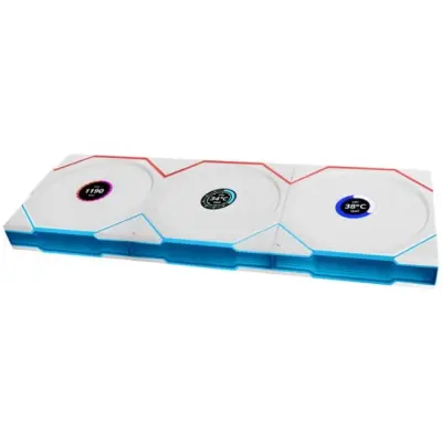 Lian Li UNI FAN TL Wireless LCD Wentylator, ARGB, PWM, Trójpak z kontrolerem - 120 mm, biały