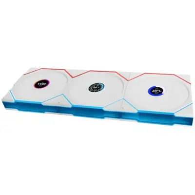 Lian Li UNI FAN TL Wireless LCD Wentylator, ARGB, PWM, Trójpak z kontrolerem - 120 mm, biały