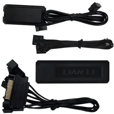 Lian Li UNI FAN TL Wireless LCD Wentylator, ARGB, PWM, Trójpak z kontrolerem - Reverse Blade, 120mm, czarny