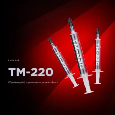 Rampage TM-220 Pasta termoprzewodząca 2g do procesora 11w/m.K, szpatułka + IPA