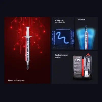 Rampage TM-220 Pasta termoprzewodząca 2g do procesora 11w/m.K, szpatułka + IPA