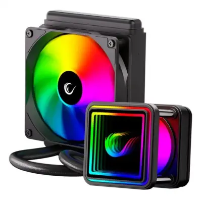 Rampage INFINITE V120 Chłodzenie wodne 120MM ARGB, miernik temperatury, czarne