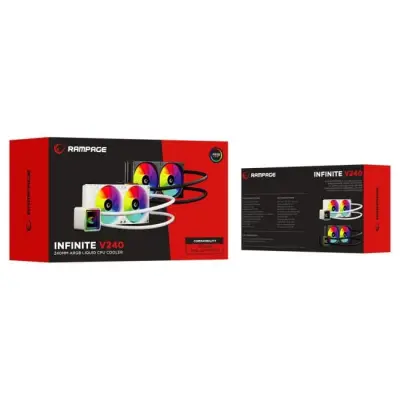 Rampage INFINITE V240 Chłodzenie wodne 240MM ARGB, miernik temperatury, czarne
